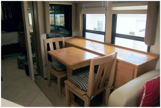 2-chair-computer-desk-rv Simple light wood classic desk